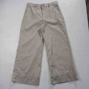 Spanx Pants Womens XL Khaki Wide Leg Cropped Chino Stretch Workwear